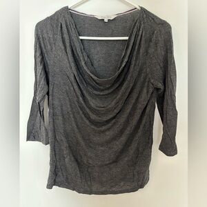 Part Two Draped Neck Charcoal Gray Top size Medium